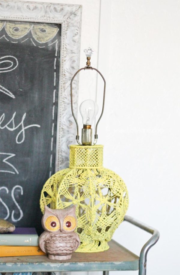 Macrame Lamp Redo via lollyjane.com