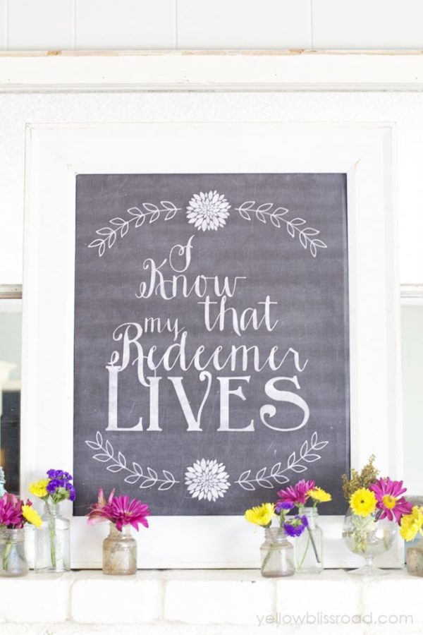 Mantel Chalkboard Easter printable