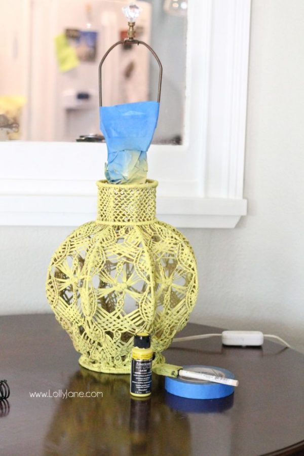 Macrame Lamp Redo via lollyjane.com