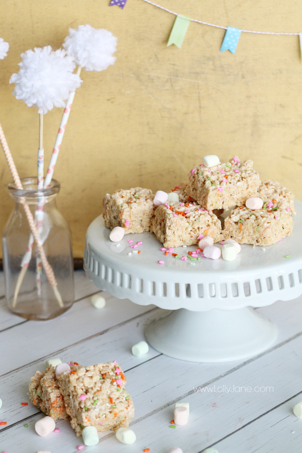 YUMMY Easter/spring rice crispy treats! Great kid helper recipe (: