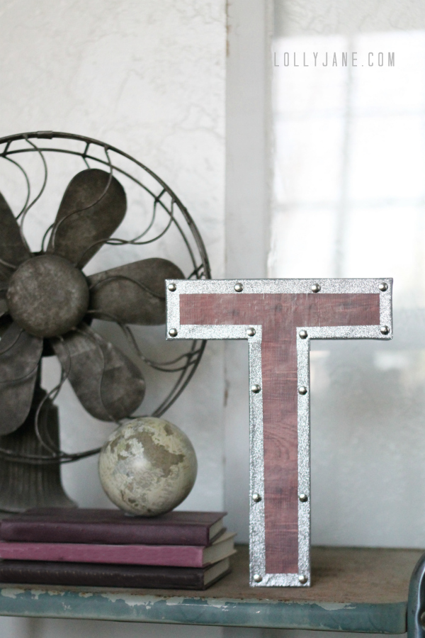 Easy tutorial for vintage industrial letters! Restoration Hardware knockoff!