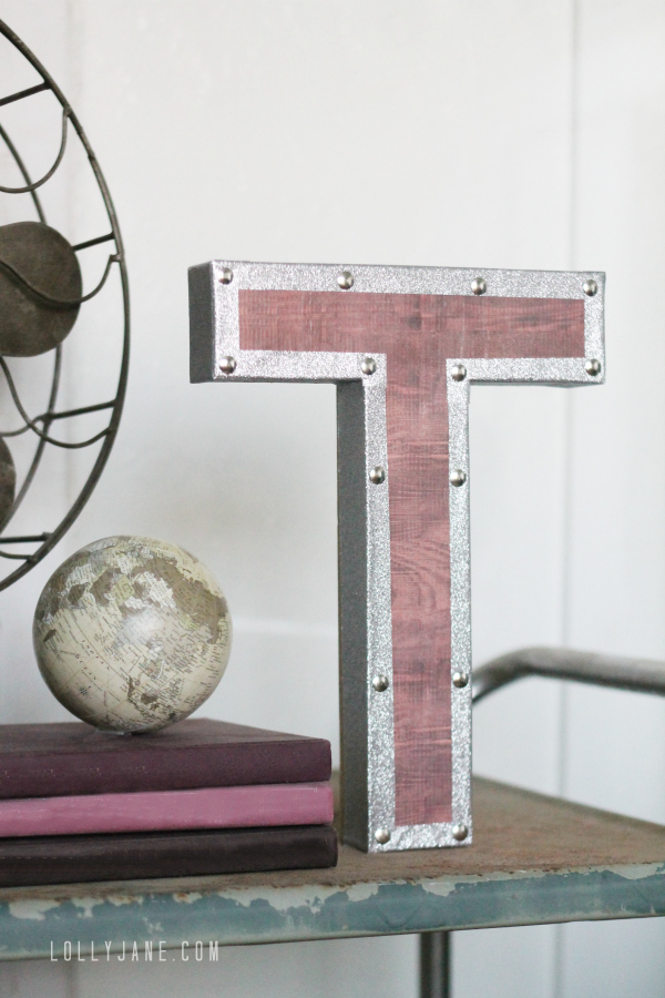 Easy tutorial for vintage industrial letters! Restoration Hardware knockoff!