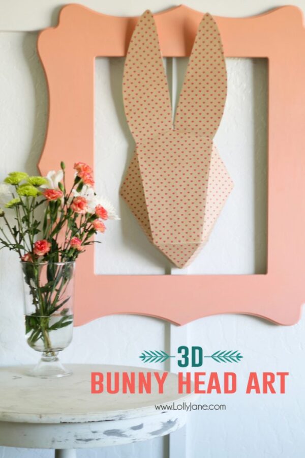 3D Bunny Head Paper Art. Cute! #springdecor