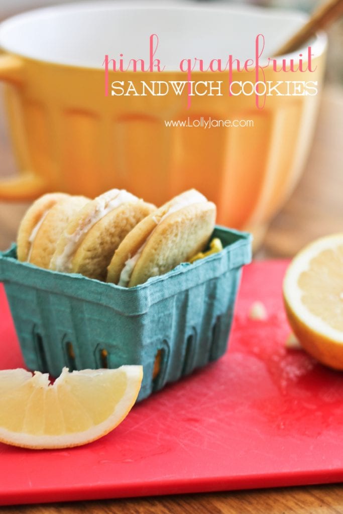 Pink grapefruit sandwich cookies