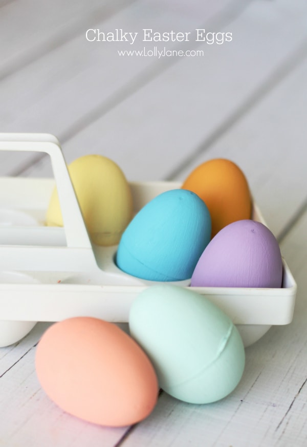 Chalky Easter Eggs, a fun, colorful tutorial! So easy! @lollyjaneblog