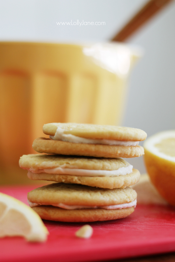 Pink Grapefruit Sandwich Cookies, SO yummy!! @lollyjaneblog