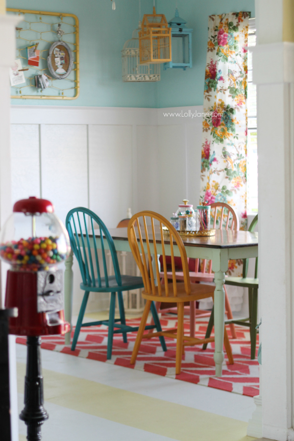Eclectic craft room, so colorful and fun! @lollyjaneblog