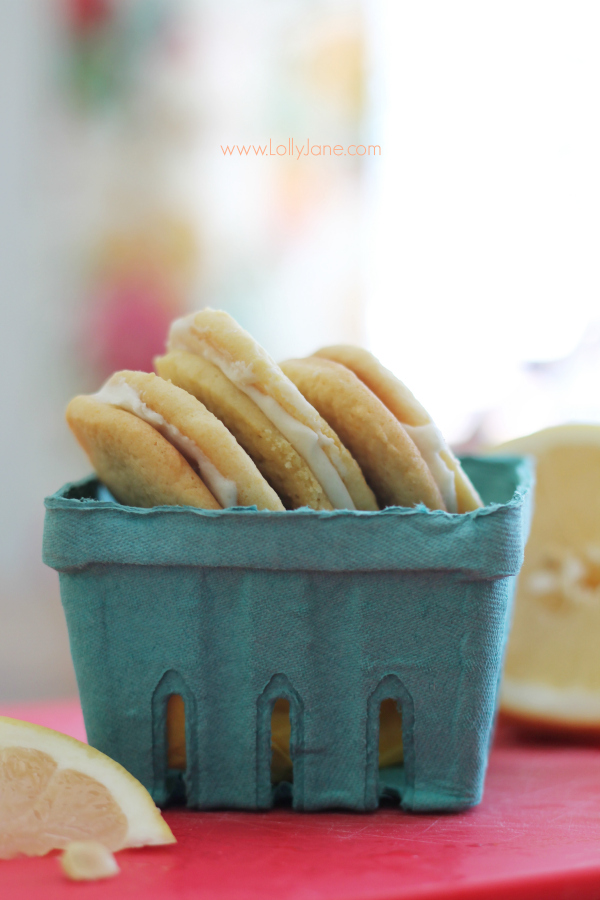 Pink Grapefruit Sandwich Cookies, SO yummy!! @lollyjaneblog