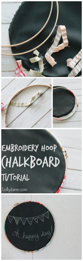 Easy embroidery hoop chalkboard tutorial via @lollyjaneblog