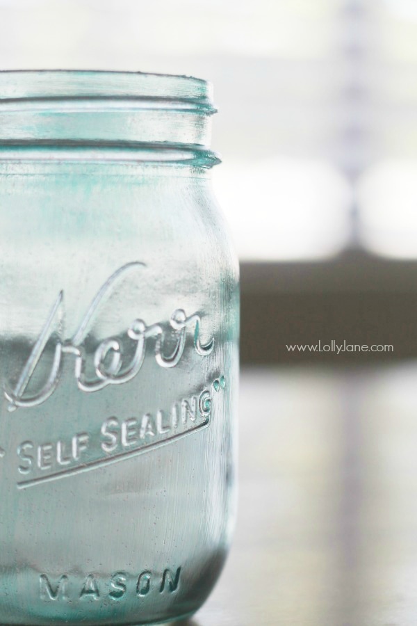 DIY vintage albastru mason jar, pas cu pas ușor! via @lollyjaneblog