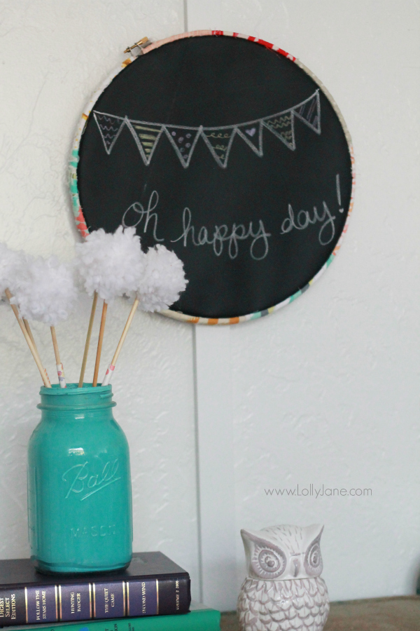 Easy embroidery hoop chalkboard tutorial via @lollyjaneblog