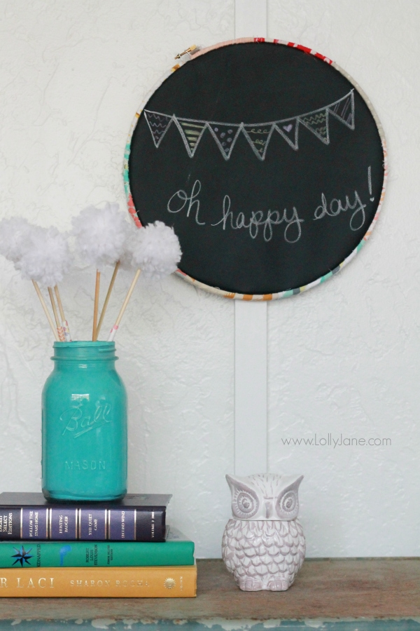 embroidery hoop chalkboard