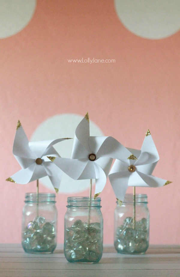 tutorial de Pinwheels mergulhados em ouro