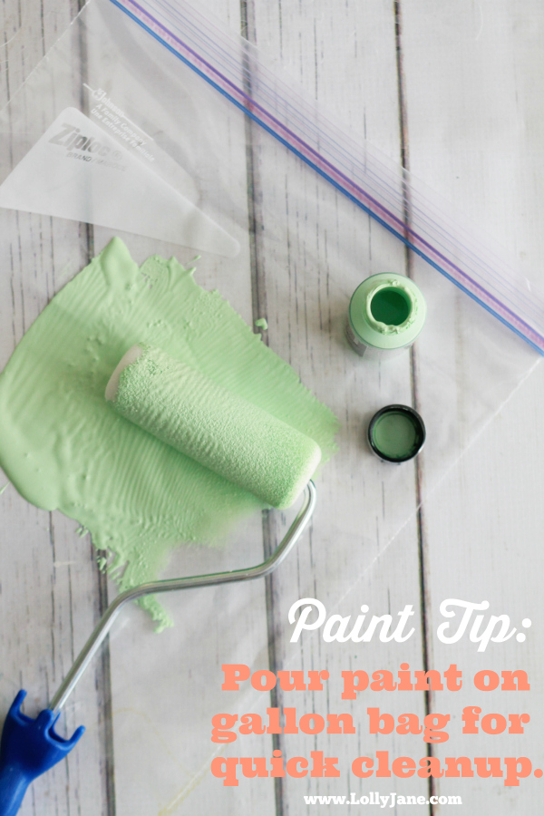 Painting Tip: Use a gallon bag when painting small spaces, just throw away when done! @lollyjaneblog