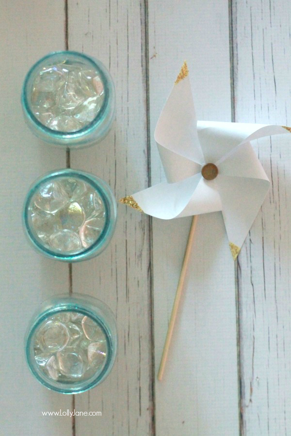 Glitter Blue Mason Jars tutorial