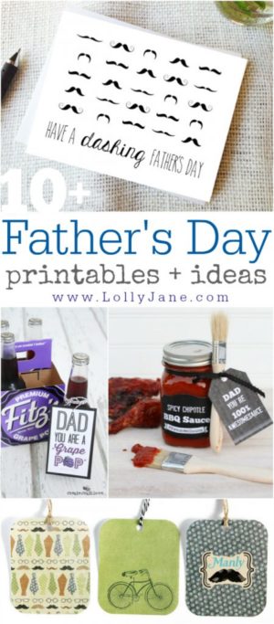 easy Father's Day printables and ideas