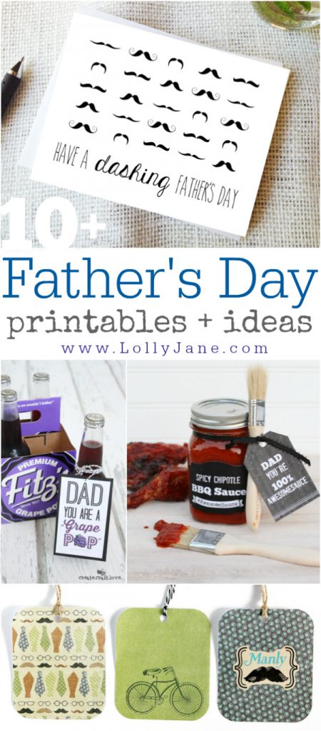 10+ Father's Day printables + ideas via @lollyjaneblog