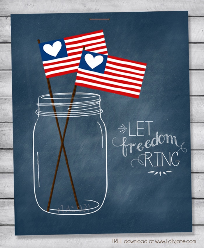 Patriotic mason jar printables {free!}