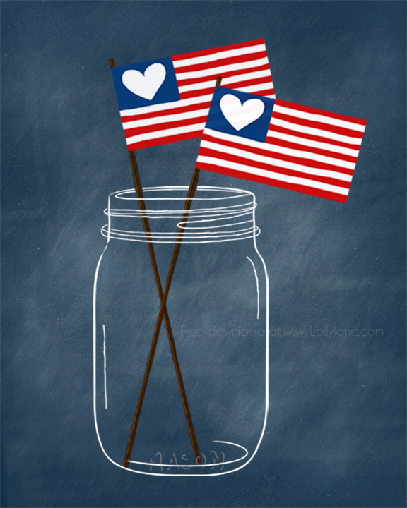 Patriotic Mason Jar Printables