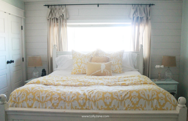 Master Bedroom Refresh, hello yellow! Gorgeous duvet + shams! | via www.lollyjane.com