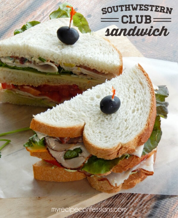 Southwestern Club Sandwich with avocado spread via @myrecipeconfessions