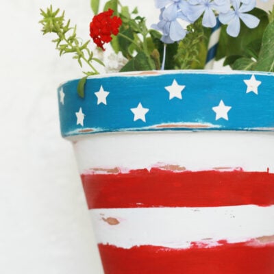 stars + stripes patriotic flower pot