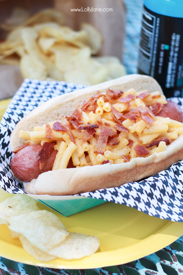 Bacon Mac 'N' Cheese Dogs | lollyjane.com