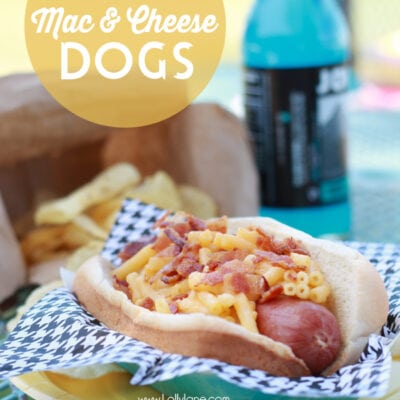 Bacon mac ‘n cheese hot dogs