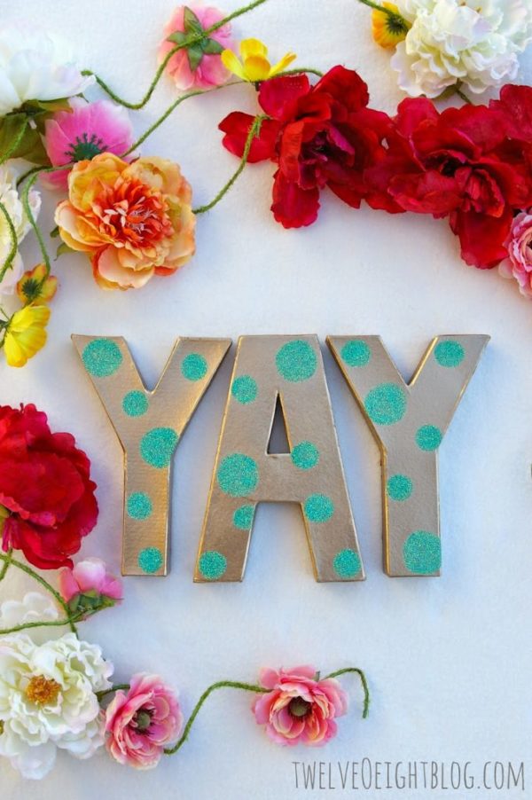 DIY Glittered Letters