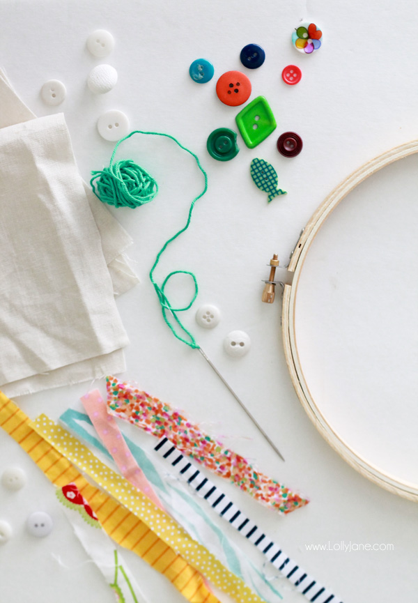 Make an easy Tic-Tac-Toe game from an embroidery hoops + buttons. Fun! via lollyjane.com