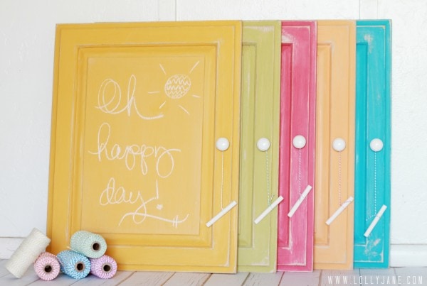 Chalkboard any surface in any color... awesome tutorial! via lollyjane.com