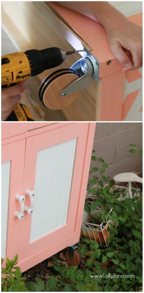 Install pretty casters to any piece of furniture!