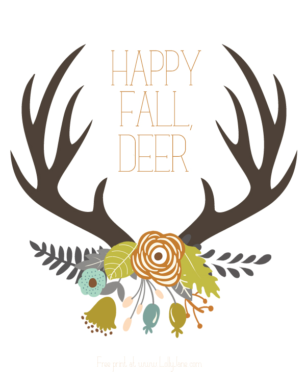 FREE Antler print, perfect for fall! via LollyJane.com