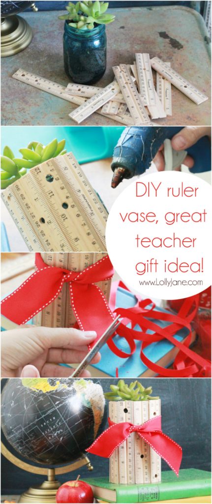Make a quick ruler vase for that special teacher in your life | full DIY on LollyJane.com