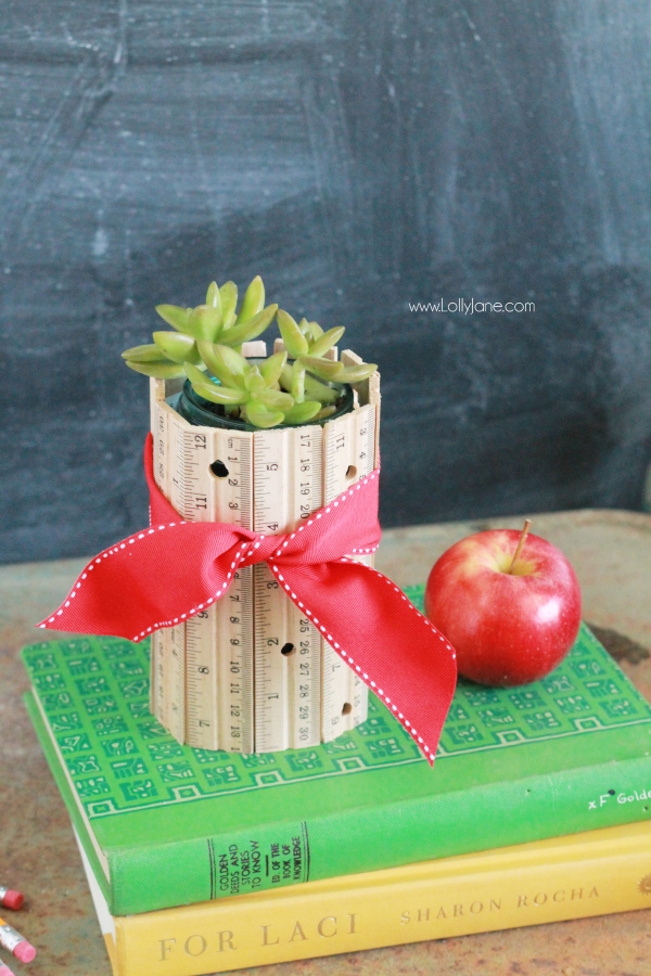 Make a quick ruler vase for that special teacher in your life | full DIY on LollyJane.com