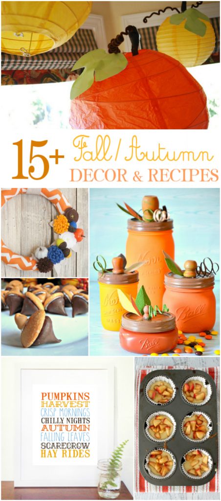 So many easy fall crafts to try and easy to make fall recipes so we've gathered our favorite 15 fall ideas and recipes to make this season! #falldecor #fallcraft #fallideas #falldecorations #fallrecipes #fallrecipe #fallroundup