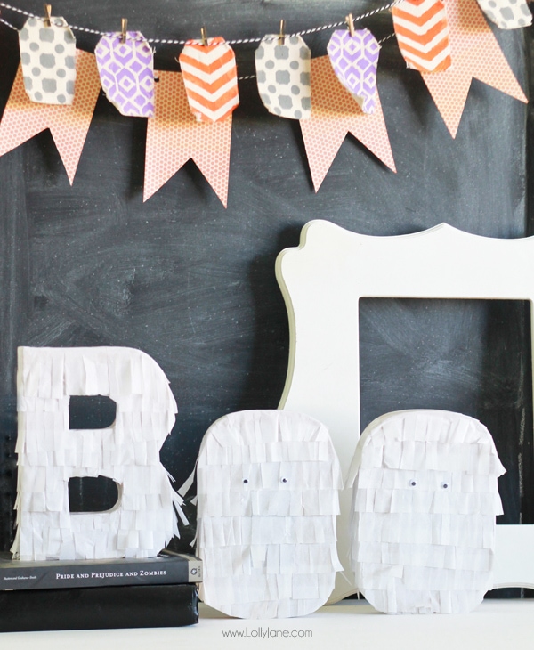 diy Halloween fringe letters