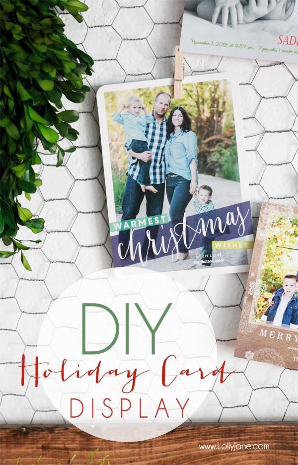 diy holiday card display