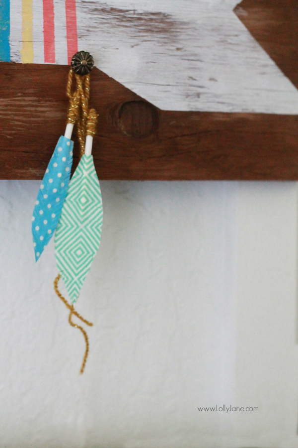 DIY | washi tape feathers, so cute + easy to make!
