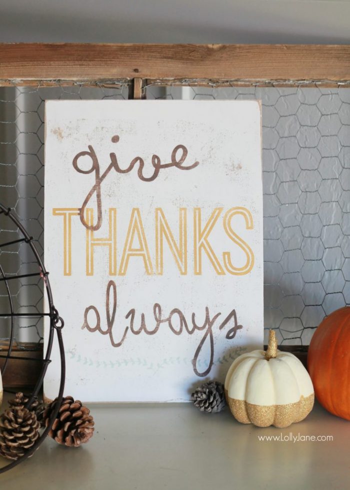 Give Thanks Always sign