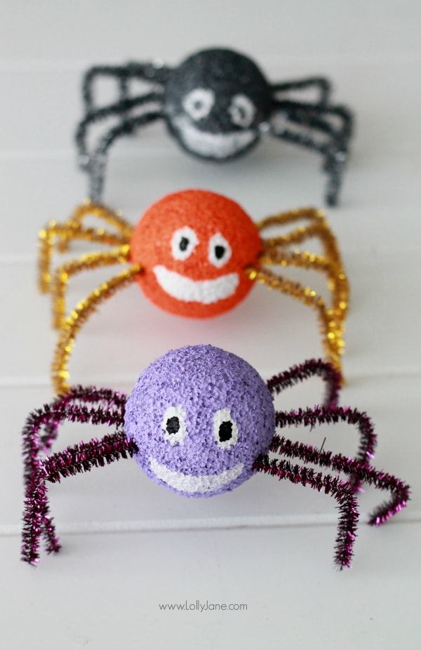 styrofoam spiders craft