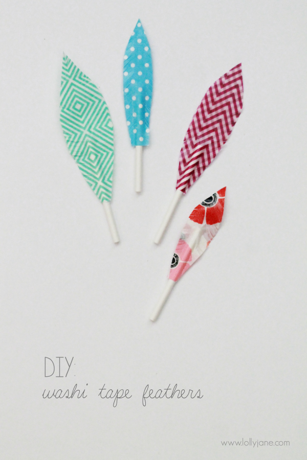 DIY | washi tape feathers, so cute + easy to make!