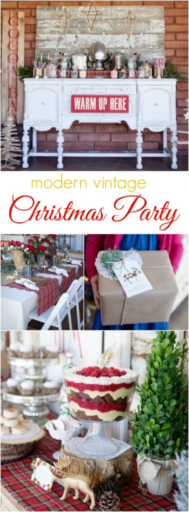 Modern Vintage Christmas themed party ideas, so pretty! Lots of Christmas decor ideas! 