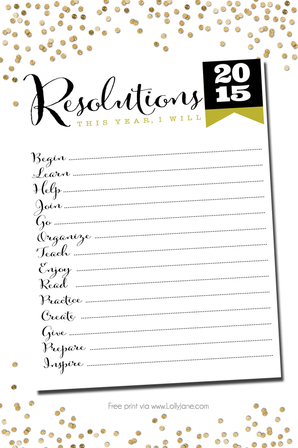 FREE Printable New Years Resolution Helps