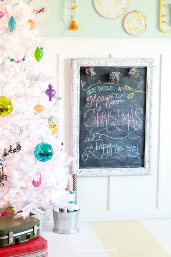 Love this colorful white Christmas tree!