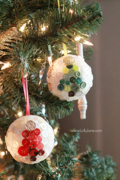 DIY button ornaments