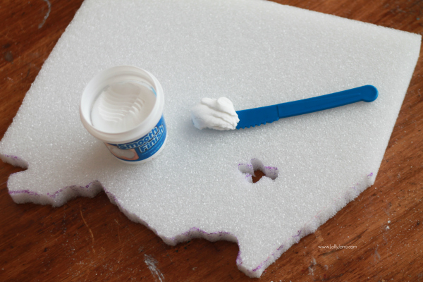 DIY | state art how-to, foam to wall decor