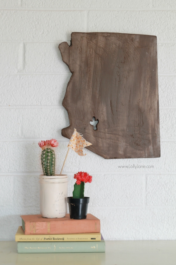 DIY | How to turn foam sheets into faux wood state art! Fun handmade gift idea for the hard to shop for person! Cute home decor idea!