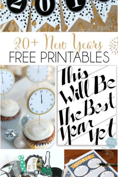 20+ New Years free printables! From budget planning to party decor, this is your one shop FREE printable stop!
