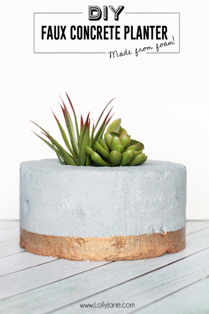 DIY Faux Concrete Succulent Planter.... so cool that it